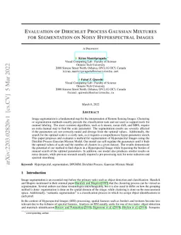 Evaluation of Dirichlet Process Gaussian Mixtures for Segmentation on
  Noisy Hyperspectral Images
