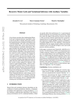 Recursive Monte Carlo and Variational Inference with Auxiliary Variables