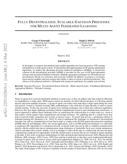 Fully Decentralized, Scalable Gaussian Processes for Multi-Agent
  Federated Learning