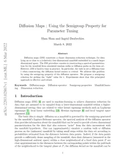Diffusion Maps : Using the Semigroup Property for Parameter Tuning