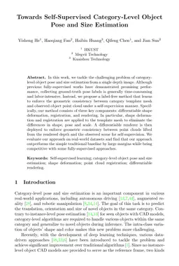 Towards Self-Supervised Category-Level Object Pose and Size Estimation