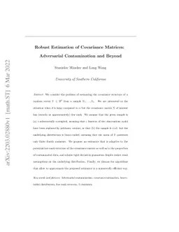 Robust Estimation of Covariance Matrices: Adversarial Contamination and
  Beyond