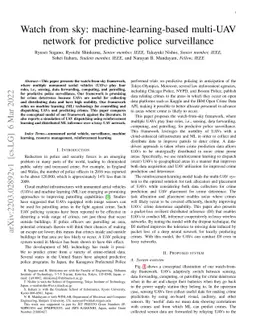 Watch from sky: machine-learning-based multi-UAV network for predictive
  police surveillance