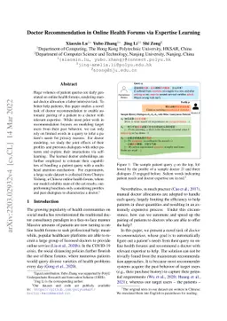 Doctor Recommendation in Online Health Forums via Expertise Learning