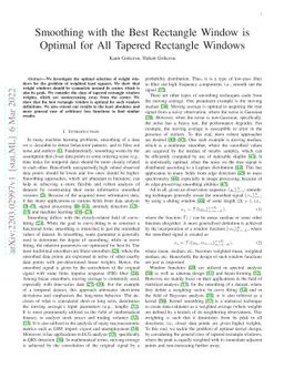 Smoothing with the Best Rectangle Window is Optimal for All Tapered
  Rectangle Windows