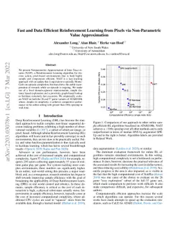 Fast and Data Efficient Reinforcement Learning from Pixels via
  Non-Parametric Value Approximation