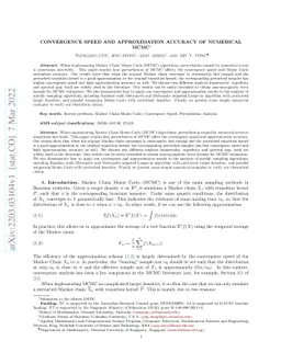 Convergence Speed and Approximation Accuracy of Numerical MCMC