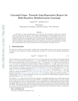 Cascaded Gaps: Towards Gap-Dependent Regret for Risk-Sensitive
  Reinforcement Learning
