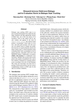 Mismatch between Multi-turn Dialogue and its Evaluation Metric in
  Dialogue State Tracking