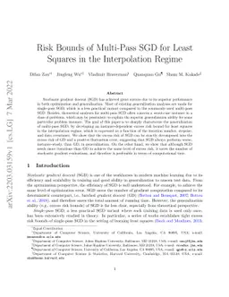 Risk Bounds of Multi-Pass SGD for Least Squares in the Interpolation
  Regime