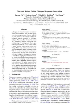 Towards Robust Online Dialogue Response Generation