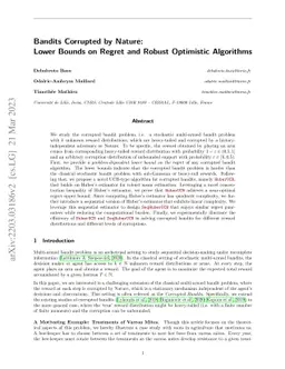 Bandits Corrupted by Nature: Lower Bounds on Regret and Robust
  Optimistic Algorithm