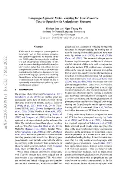 Language-Agnostic Meta-Learning for Low-Resource Text-to-Speech with
  Articulatory Features