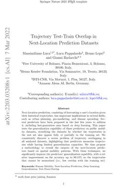 Trajectory Test-Train Overlap in Next-Location Prediction Datasets