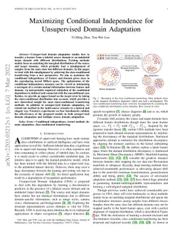 Maximizing Conditional Independence for Unsupervised Domain Adaptation