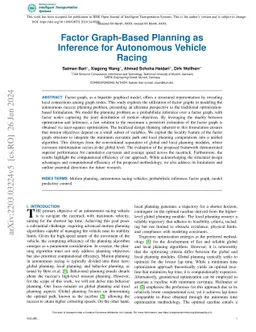 Factor Graph-Based Planning as Inference for Autonomous Vehicle Racing