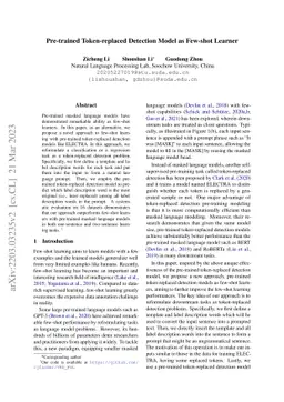 Pre-trained Token-replaced Detection Model as Few-shot Learner