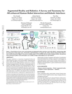Augmented Reality and Robotics: A Survey and Taxonomy for AR-enhanced
  Human-Robot Interaction and Robotic Interfaces