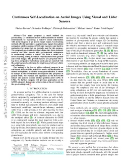 Continuous Self-Localization on Aerial Images Using Visual and Lidar
  Sensors