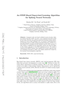 An STDP-Based Supervised Learning Algorithm for Spiking Neural Networks