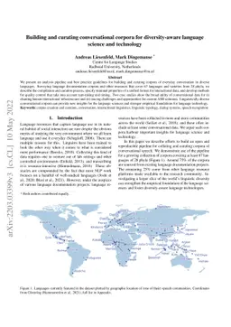 Building and curating conversational corpora for diversity-aware
  language science and technology