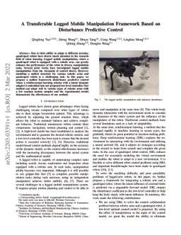 A Transferable Legged Mobile Manipulation Framework Based on Disturbance
  Predictive Control