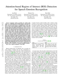 Attention-based Region of Interest (ROI) Detection for Speech Emotion
  Recognition