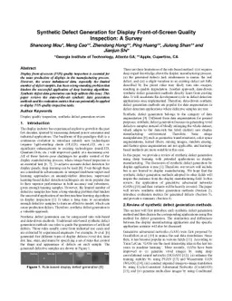 Synthetic Defect Generation for Display Front-of-Screen Quality
  Inspection: A Survey