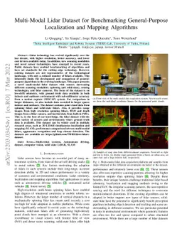 Multi-Modal Lidar Dataset for Benchmarking General-Purpose Localization
  and Mapping Algorithms
