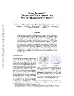 Tensor Programs V: Tuning Large Neural Networks via Zero-Shot
  Hyperparameter Transfer