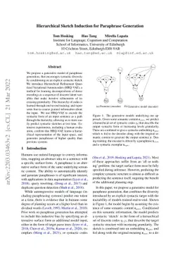 Hierarchical Sketch Induction for Paraphrase Generation