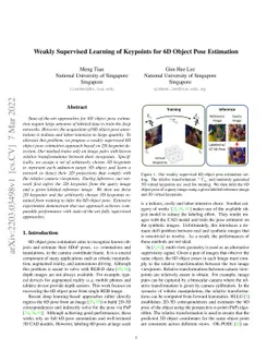 Weakly Supervised Learning of Keypoints for 6D Object Pose Estimation