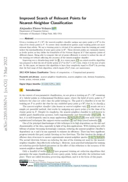 Improved Search of Relevant Points for Nearest-Neighbor Classification