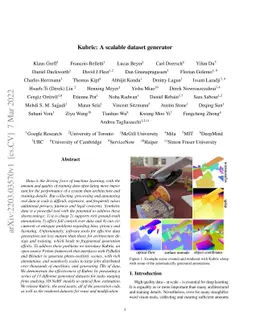 Kubric: A scalable dataset generator