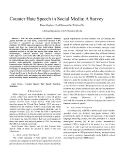 Counter Hate Speech in Social Media: A Survey