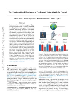 The Unsurprising Effectiveness of Pre-Trained Vision Models for Control