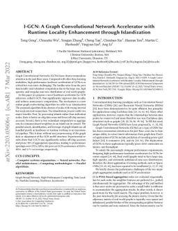 I-GCN: A Graph Convolutional Network Accelerator with Runtime Locality
  Enhancement through Islandization