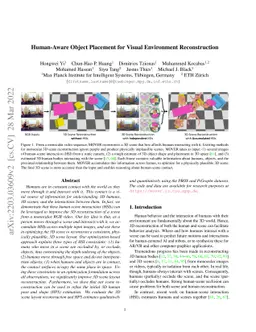 Human-Aware Object Placement for Visual Environment Reconstruction
