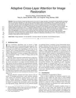 Adaptive Cross-Layer Attention for Image Restoration
