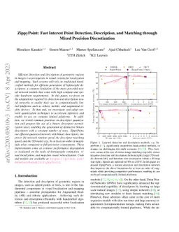 ZippyPoint: Fast Interest Point Detection, Description, and Matching
  through Mixed Precision Discretization