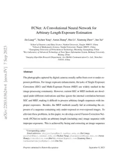 FCNet: A Convolutional Neural Network for Arbitrary-Length Exposure
  Estimation