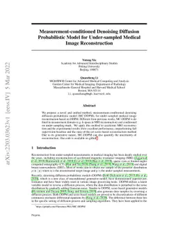 Measurement-conditioned Denoising Diffusion Probabilistic Model for
  Under-sampled Medical Image Reconstruction