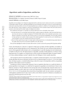 Algorithmic audits of algorithms, and the law