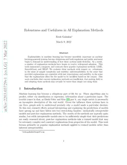 Robustness and Usefulness in AI Explanation Methods
