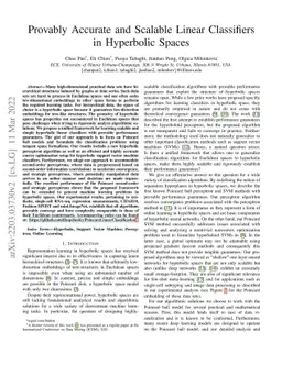Provably Accurate and Scalable Linear Classifiers in Hyperbolic Spaces