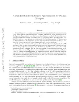 A Push-Relabel Based Additive Approximation for Optimal Transport