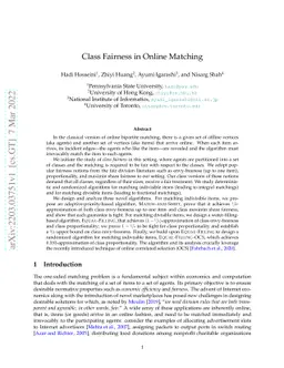 Class Fairness in Online Matching