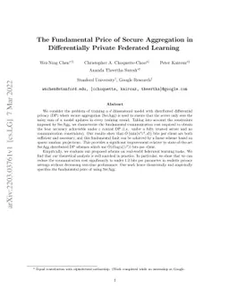 The Fundamental Price of Secure Aggregation in Differentially Private
  Federated Learning