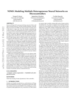 YONO: Modeling Multiple Heterogeneous Neural Networks on
  Microcontrollers