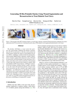 Generating 3D Bio-Printable Patches Using Wound Segmentation and
  Reconstruction to Treat Diabetic Foot Ulcers